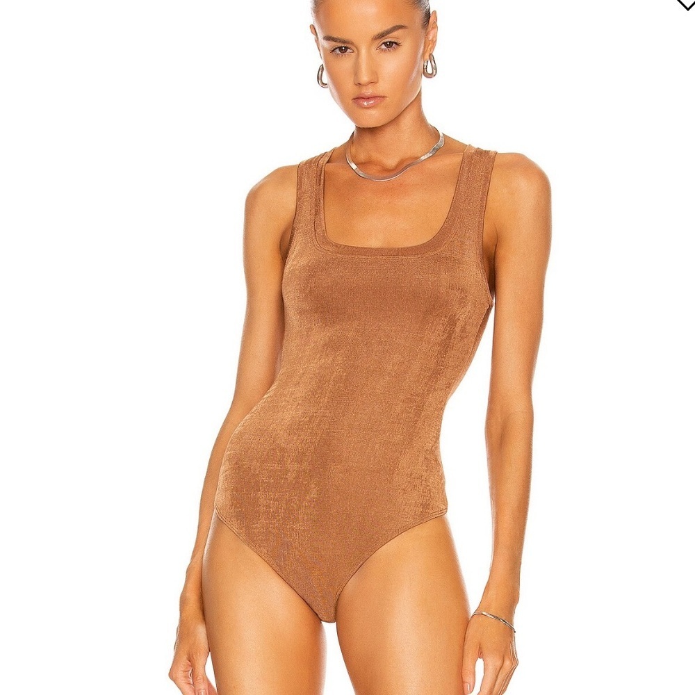 ALIX NYC Hart Scoop Neck Bodysuit In Copper XS